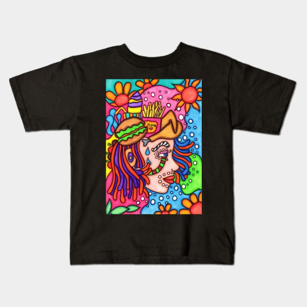 Funky Face Kids T-Shirt by coloringiship